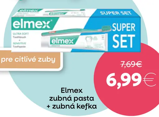 Elmex zubná pasta + zubná kefka