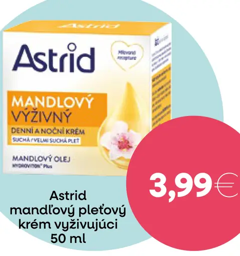 Astrid mandľový pleťový krém vyživujúci