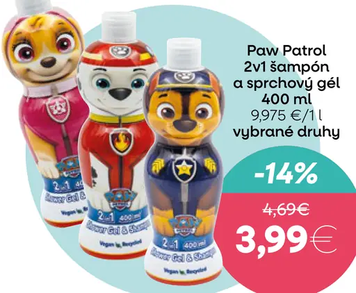 Paw Patrol 2v1 šampón a sprchový gél