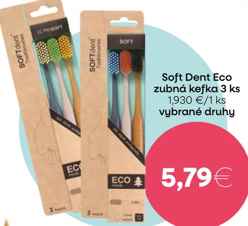 Soft Dent Eco zubná kefka 3 ks