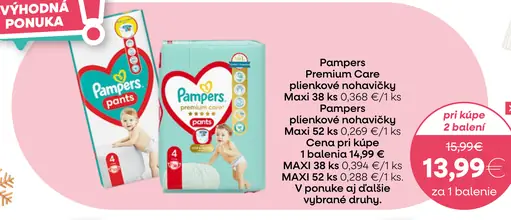 Pampers plienkové nohavičky Maxi 38 ks