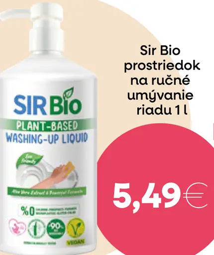 Sir Bio plant-based washing-up liquid