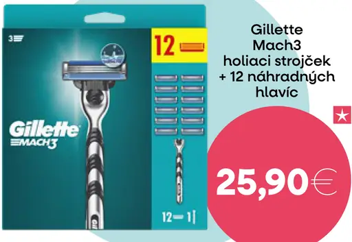 Gillette Mach3 holiaci strojček + 12 náhradných hláv