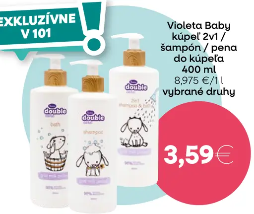 Violeta Baby kúpeľ 2v1 / šampón / pena do kúpeľa