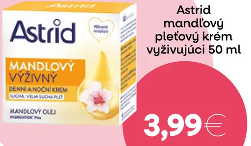 Astrid mandľový pleťový krém výživný