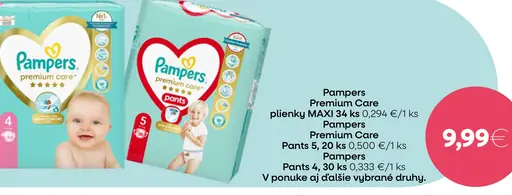 Pampers Premium Care plienky MAXI 34