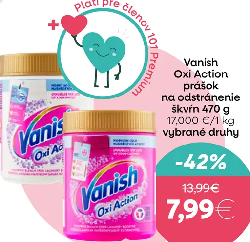 Vanish Oxi Action Prášok na odstránenie škvŕn