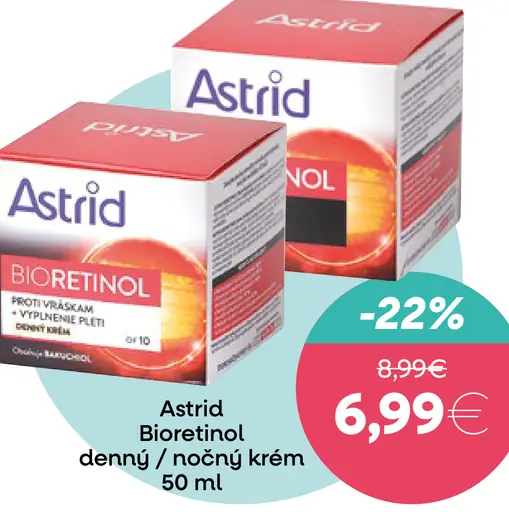 Astrid Bioretinol denný a nočný krém proti vráskam 2 x