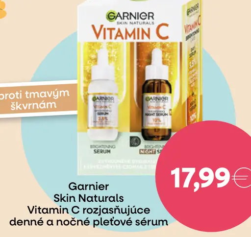 Garnier Skin Naturals rozjasňujúce nočné sérum s vitamínom C