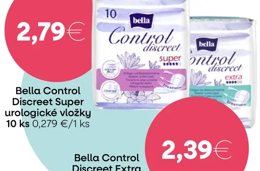 Bella Control Discreet Super urologické vložky