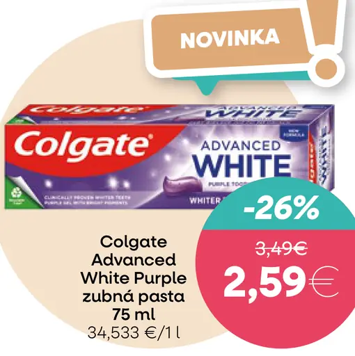 Colgate Advanced White Purple zubná pasta