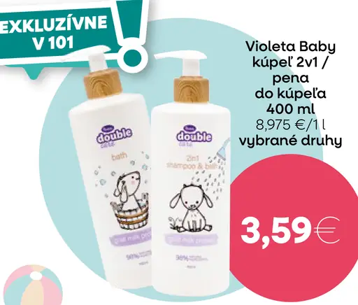 Violeta Baby kúpeľ 2v1 / pena do kúpeľa