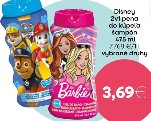 Disney 2v1 pena do kúpeľa šampón