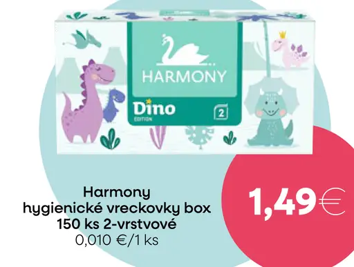 Harmony hygienické vreckovky box 3-vrstvové