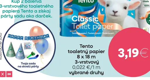 Tento toaletný papier 3-vrstvový