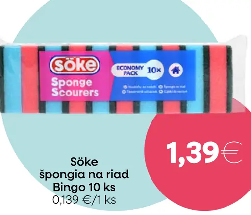 Soke špongia na riad Bingo