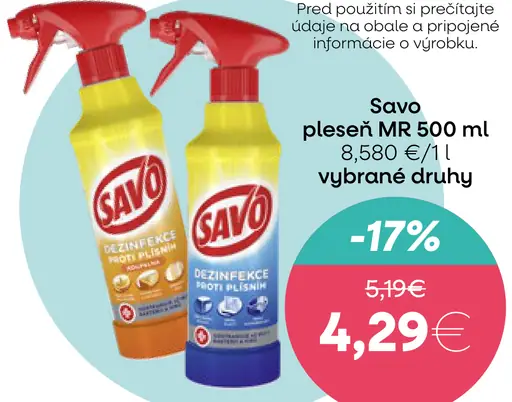 Savo čistiaci prostriedok plesní