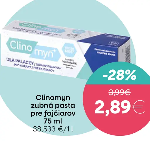 Clinomyn zubná pasta pre fajčiarov