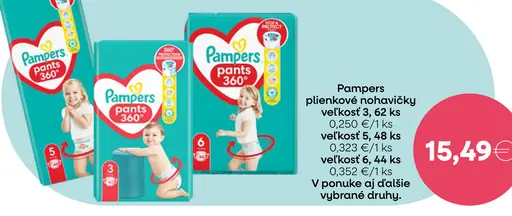 Pampers plienkové nohavičky