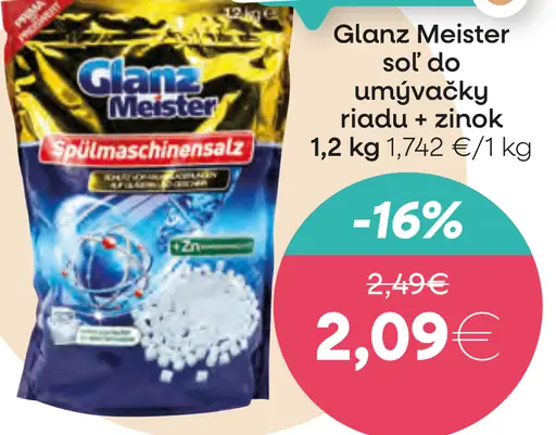 Glanz Meister soľ do umývačky