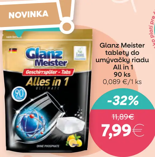 Glanz Meister tablety do umývačky riadu