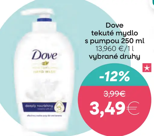 Dove tekuté mydlo s pumpou