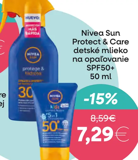Nivea Sun Protect & Care detské mlieko na opaľovanie SPF50+
