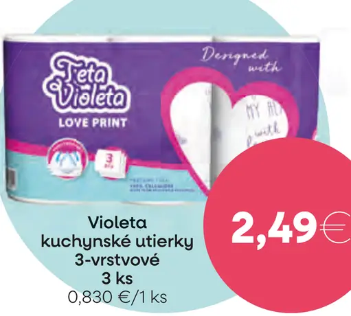 Violeta kuchynské utierky