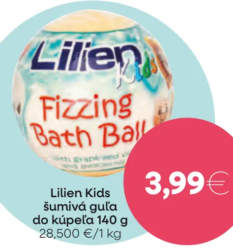 Lilien Kids šumivá guľa do kúpeľa