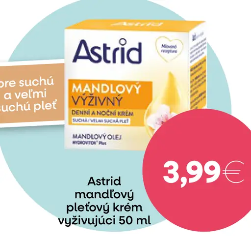 Astrid mandľový pleťový krém vyživujúci
