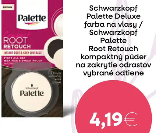 Schwarzkopf Palette Deluxe farba na vlasy alebo Schwarzkopf Palette Root Retouch na zakrytie odrastov