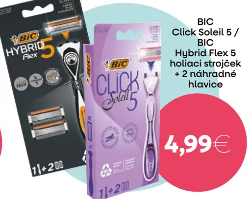 BIC Click Solei 5 / BIC Hybrid Flex holiaci strojček + náhradné hlavice