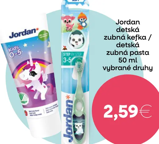 Jordan detská zubná kefka a pasta