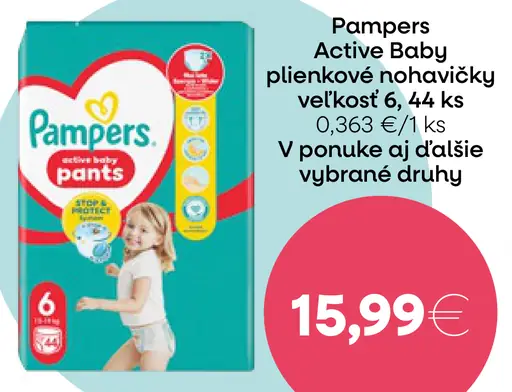 Pampers Active Baby plienkové nohavičky