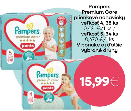 Pampers Premium Care plienkové nohavičky