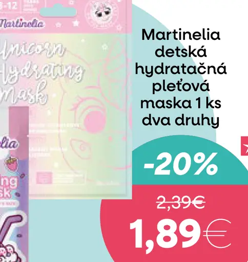 Martinelia detská hydratačná pleťová maska