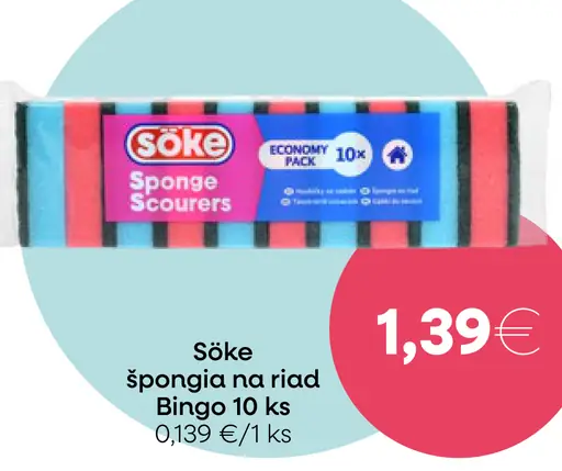 Soke špongia na riad Bingo