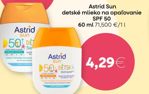 Astrid Sun detské mlieko na opaľovanie SPF 50