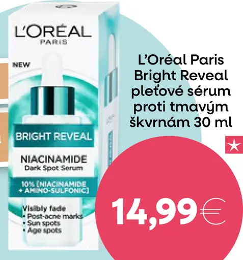 L'Oréal Paris Bright Reveal pleťové sérum proti tmavým škvrnám