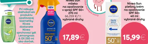 Nivea Sun pleťový krém na opaľovanie SPF 50+