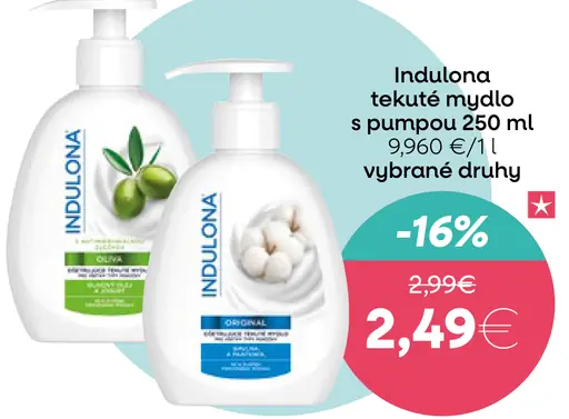 Indulona tekuté mydlo s pumpou