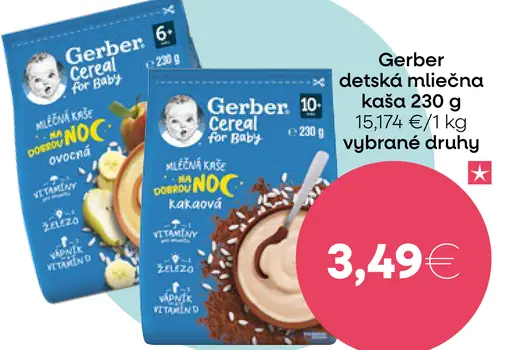 Gerber detská mliečna kaša