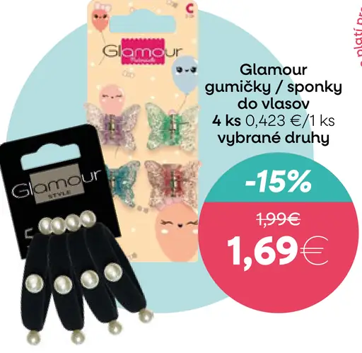 Glamour gumičky/sponky do vlasov