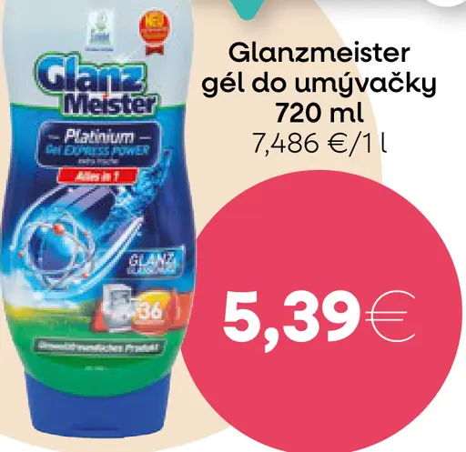 Glanzmeister gél do umývačky
