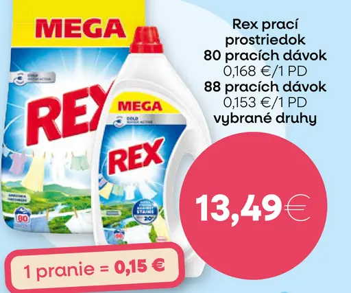 Rex prací prostriedok
