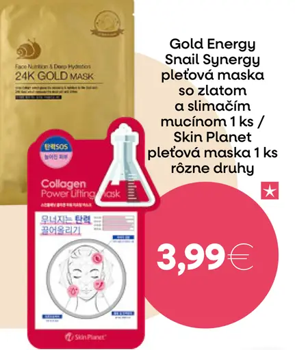 Gold Energy Snail Synergy pleťová maska so zlata slimačím mucínom