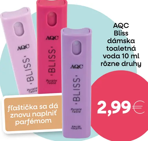 AQC Bliss dámska toaletná voda 10 ml
