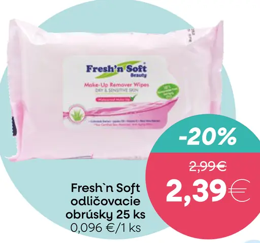 Fresh'n Soft odličovacie obrúsky 25 ks