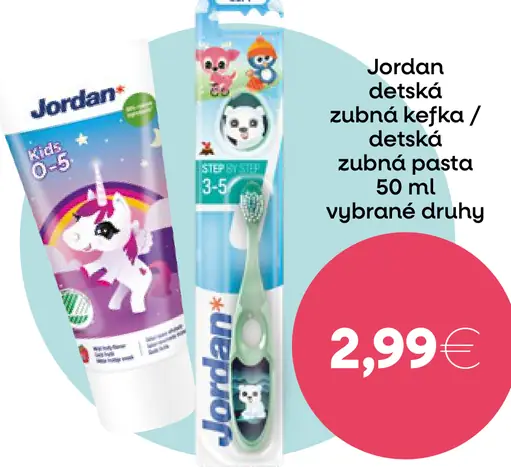Jordan detská zubná kefka/detská zubná pasta