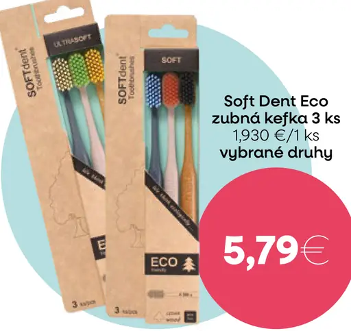 Soft Dent Eco zubná kefka 3 ks